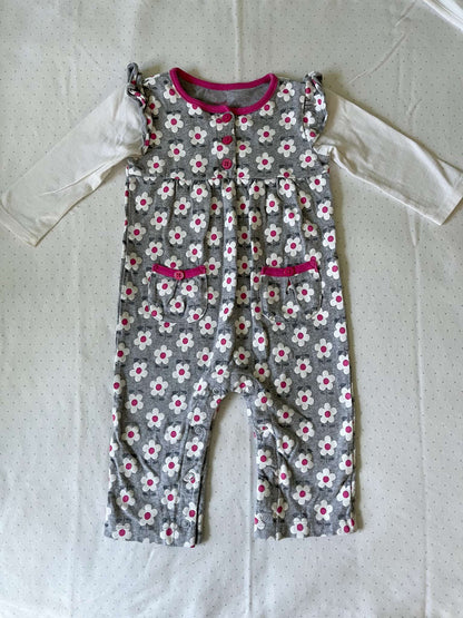Carter's One Piece Floral Jumper with Pockets - Baby Girl 12 months, Kids 12 Month (9-12M)
