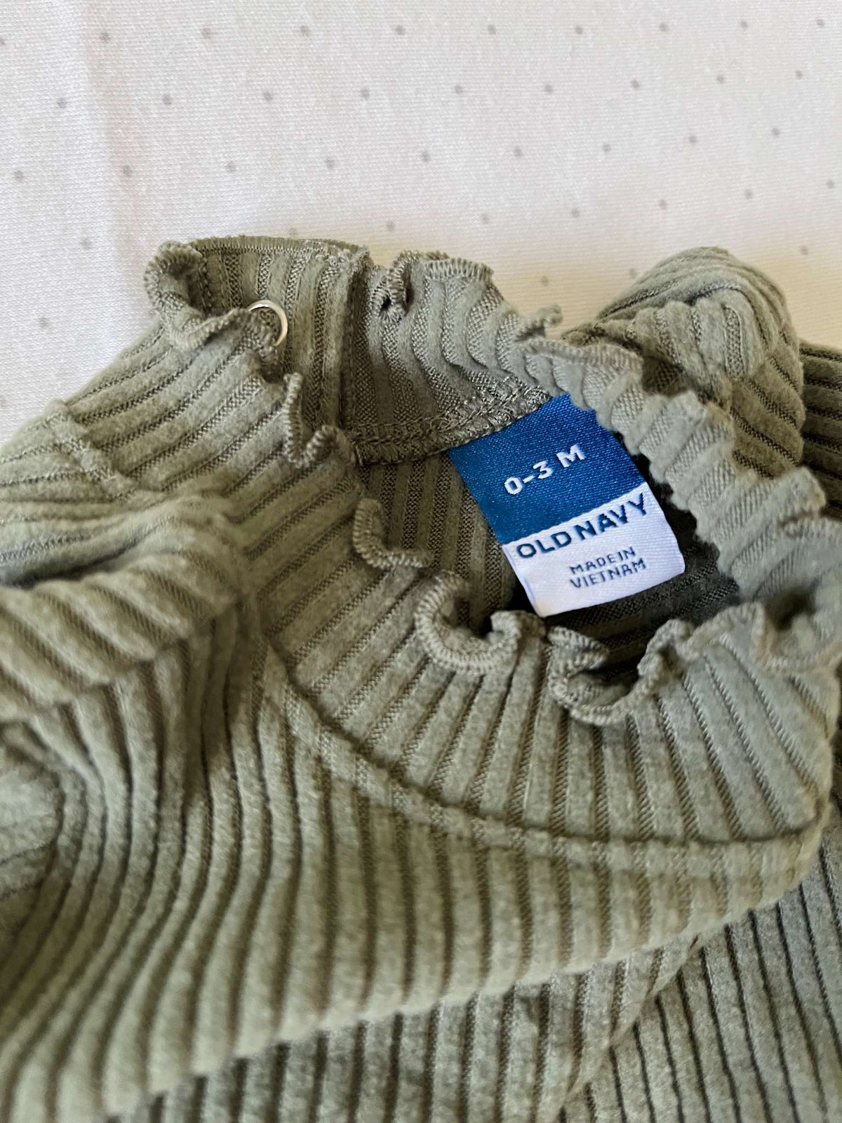 Old Navy Olive Green Two Piece Soft Ribbed Outfit - 0-3 months, Kids 3 Month (0-3M)