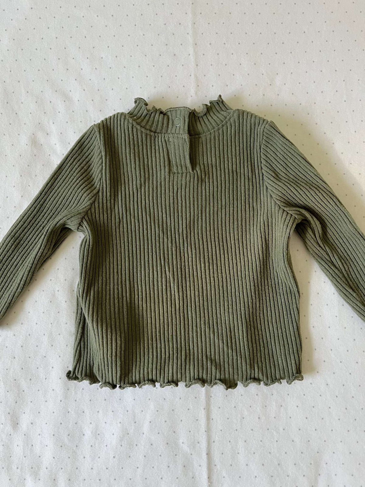 Old Navy Olive Green Two Piece Soft Ribbed Outfit - 0-3 months, Kids 3 Month (0-3M)