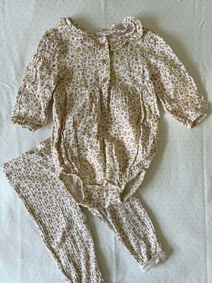 Little Planet by Carter's Two Piece Floral Organic Cotton Outfit - Baby Girl 9 months, Kids 9 Month (6-9M)