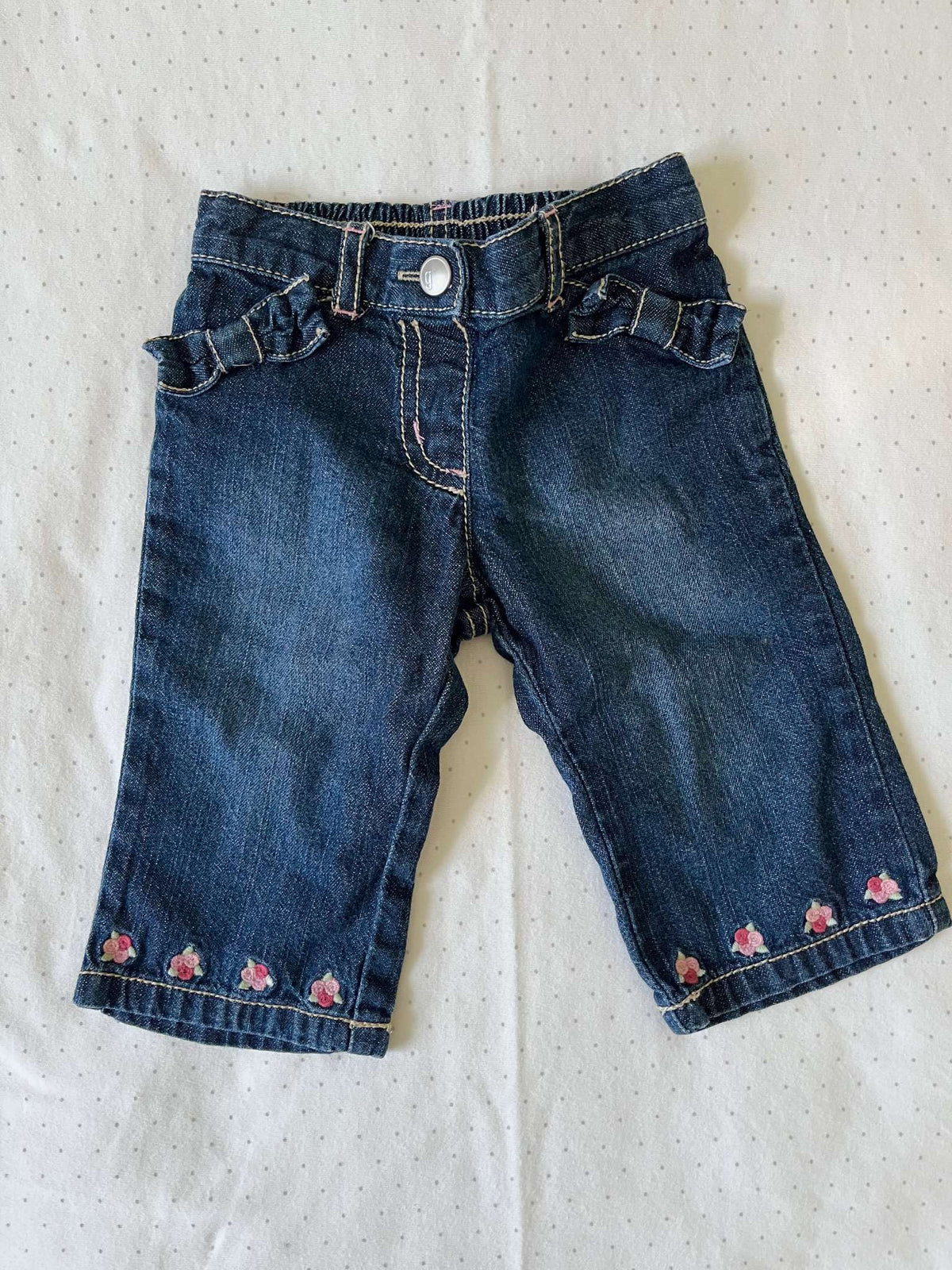 Gymboree Floral Embroidered Jeans - Baby Girl 3-6 months, Kids 6 Month (3-6M)