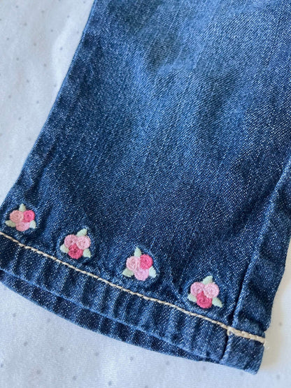 Gymboree Floral Embroidered Jeans - Baby Girl 3-6 months, Kids 6 Month (3-6M)