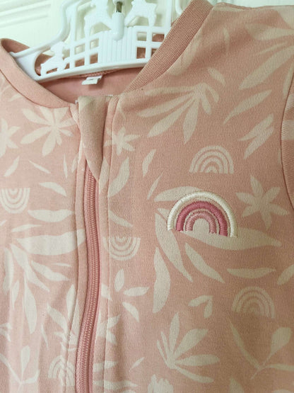 Pekkle Pink Rainbow Onesie Pajamas - Baby Girl 12 months, Kids 12 Month (9-12M)
