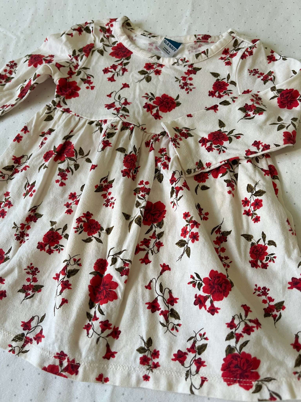 Old Navy Red Floral Holiday Dress - Baby Girl 6-12 months, Kids 12 Month (9-12M)