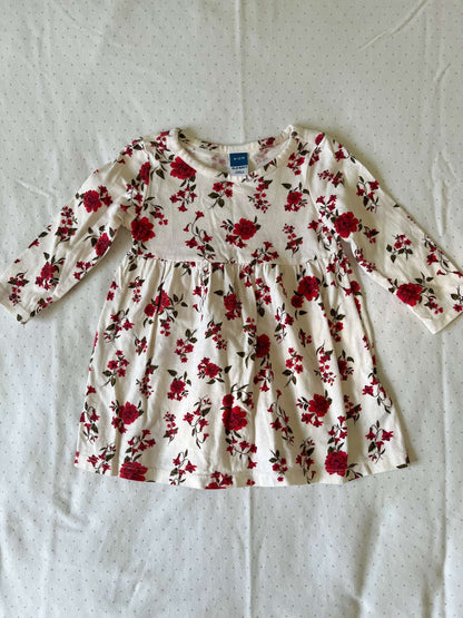 Old Navy Red Floral Holiday Dress - Baby Girl 6-12 months, Kids 12 Month (9-12M)
