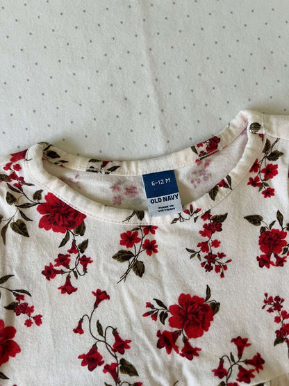 Old Navy Red Floral Holiday Dress - Baby Girl 6-12 months, Kids 12 Month (9-12M)