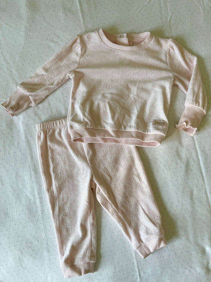 Juicy Couture Two Piece Velour Pink Sweatsuit - Baby Girl 6-9 months, Kids 9 Month (6-9M)