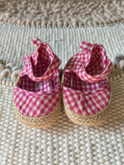 Joe Fresh Gingham Pink Plaid Sandals - Baby Girl, Shoes 1 (Baby: 0-12 mth)