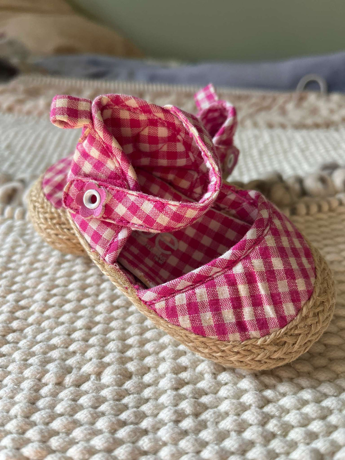 Joe Fresh Gingham Pink Plaid Sandals - Baby Girl, Shoes 1 (Baby: 0-12 mth)