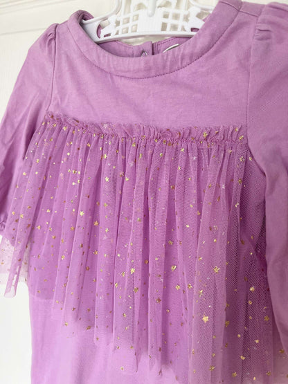 Baby Gap Purple Sparkle Tulle Skirt Onesie - Baby Girl 6-12 months, Kids 12 Month (9-12M)