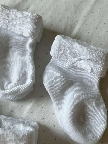 NEW Set of 5 white baby socks