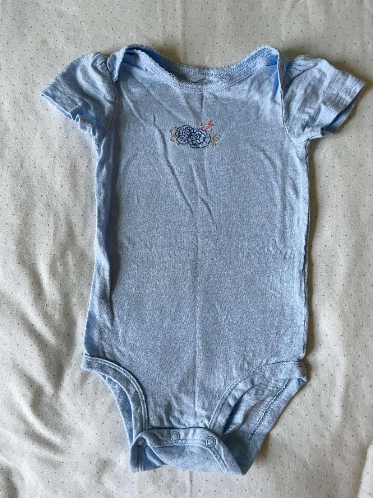 Carter's Embroidered Blue Onesie - 12 months, Kids 12 Month (9-12M)