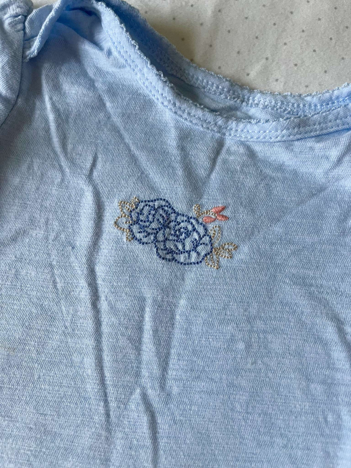 Carter's Embroidered Blue Onesie - 12 months, Kids 12 Month (9-12M)