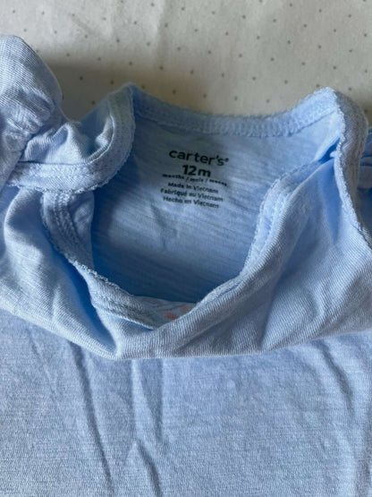 Carter's Embroidered Blue Onesie - 12 months, Kids 12 Month (9-12M)