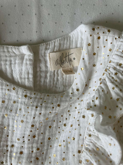 Albetta Sparkly Star Ruffled Romper - Baby Girl 12-18 months NWOT, Kids 18 Month (12-18M)