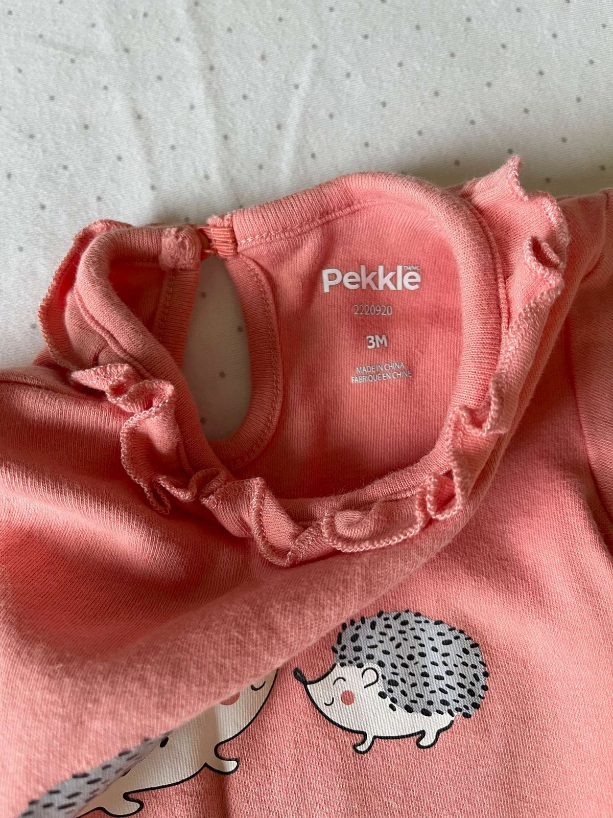 Pekkle Two Piece Hedgehog Outfit - Baby Girl 3 months, Kids 3 Month (0-3M)