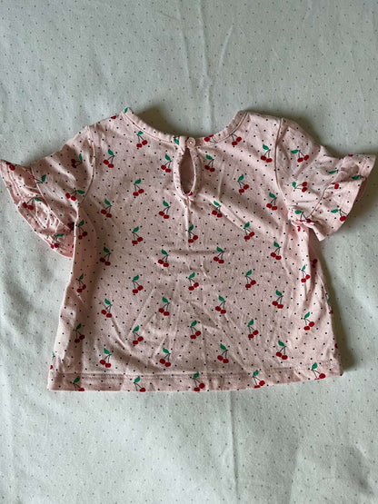 Baby Gap Pink Cherry Tee - Baby Girl 3-6 months, Kids 6 Month (3-6M)