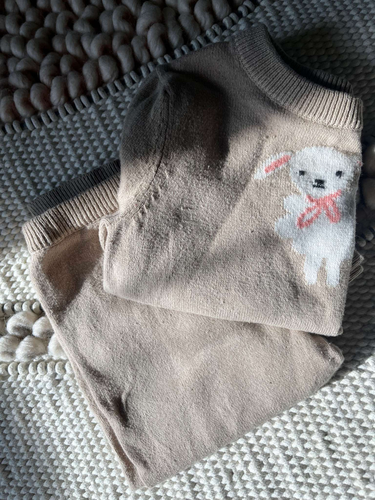 Baby Gap Knit Sheep Two Piece Outfit - Baby Girl 6-12 months, Kids 12 Month (9-12M)