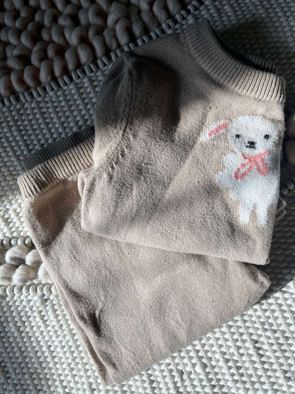 Baby Gap Knit Sheep Two Piece Outfit - Baby Girl 6-12 months, Kids 12 Month (9-12M)