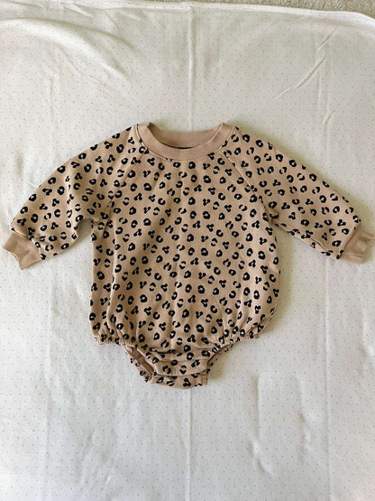 Old Navy Fleece Lined Leopard Print Onesie - 6-12 months, Kids 12 Month (9-12M)