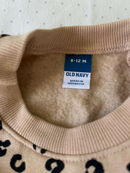 Old Navy Fleece Lined Leopard Print Onesie - 6-12 months, Kids 12 Month (9-12M)