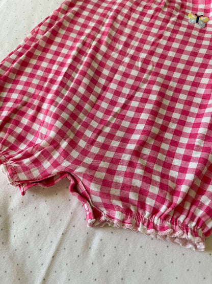 Carter's Pink Gingham Print Butterfly and Frog Onesie - Baby Girl 3 months, Kids 3 Month (0-3M)