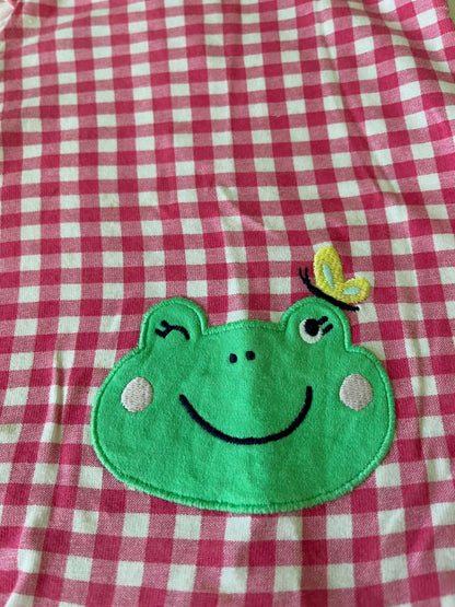 Carter's Pink Gingham Print Butterfly and Frog Onesie - Baby Girl 3 months, Kids 3 Month (0-3M)