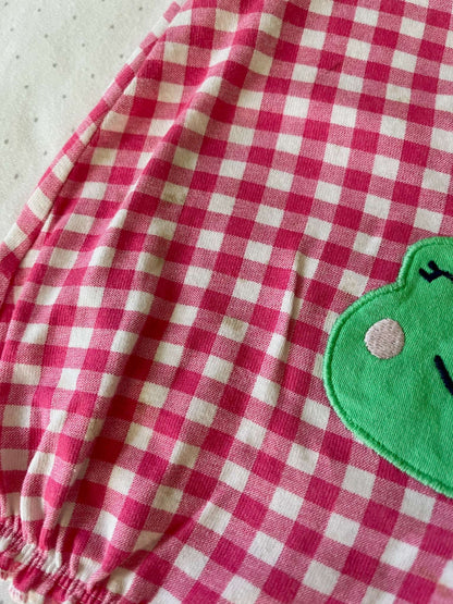 Carter's Pink Gingham Print Butterfly and Frog Onesie - Baby Girl 3 months, Kids 3 Month (0-3M)
