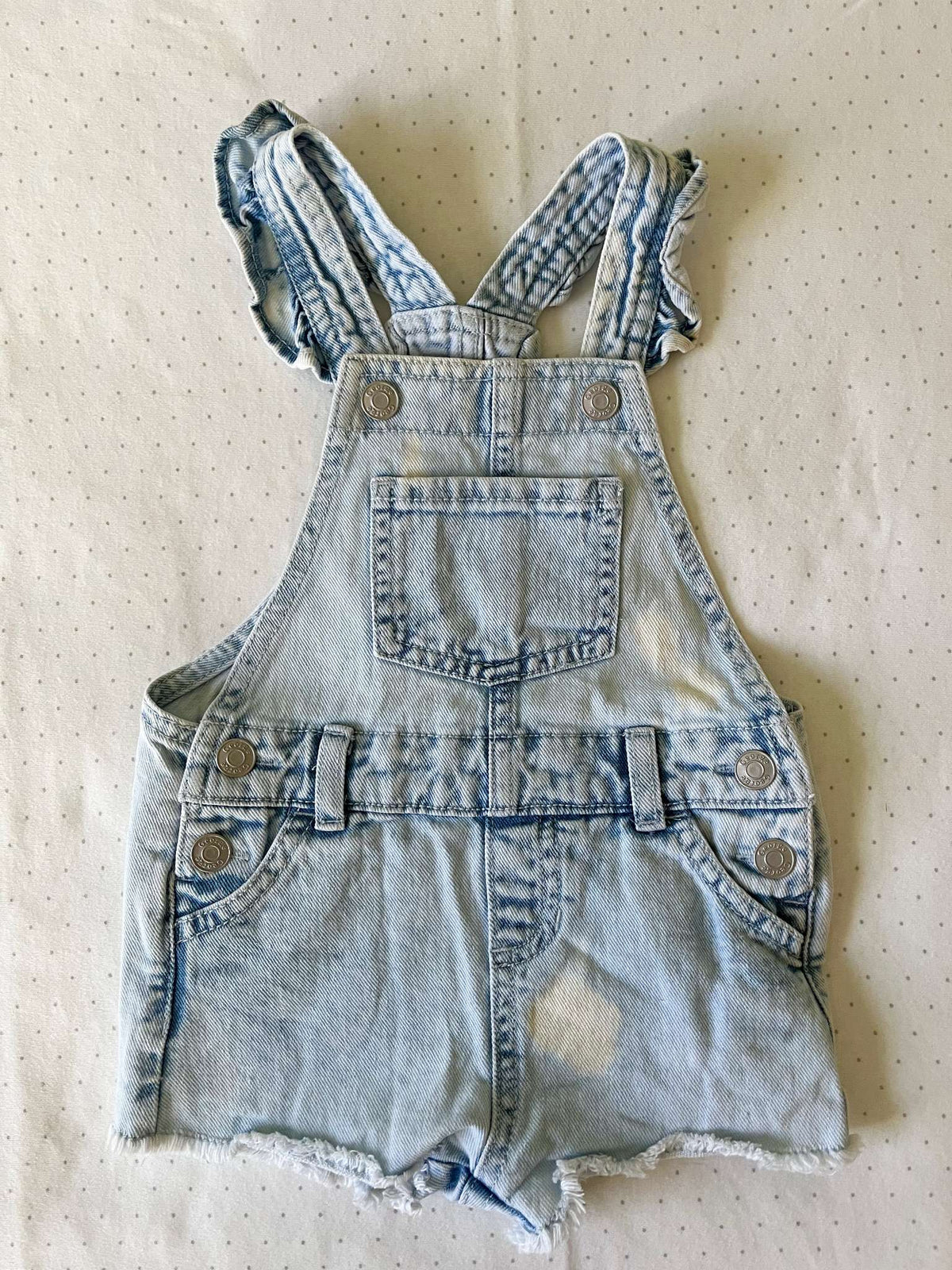 George Two Piece Acid Wash Jean Shorts and Cherry Tee - Baby Girl 3-6 months, Kids 6 Month (3-6M)
