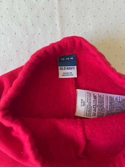 Old Navy Red Heart Fleece Lined Pants - 12-18 months, Kids 12 Month (9-12M)