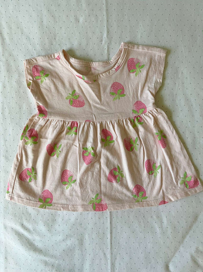 George Two Piece Strawberry Outfit - Baby Girl 3-6 months, Kids 6 Month (3-6M)