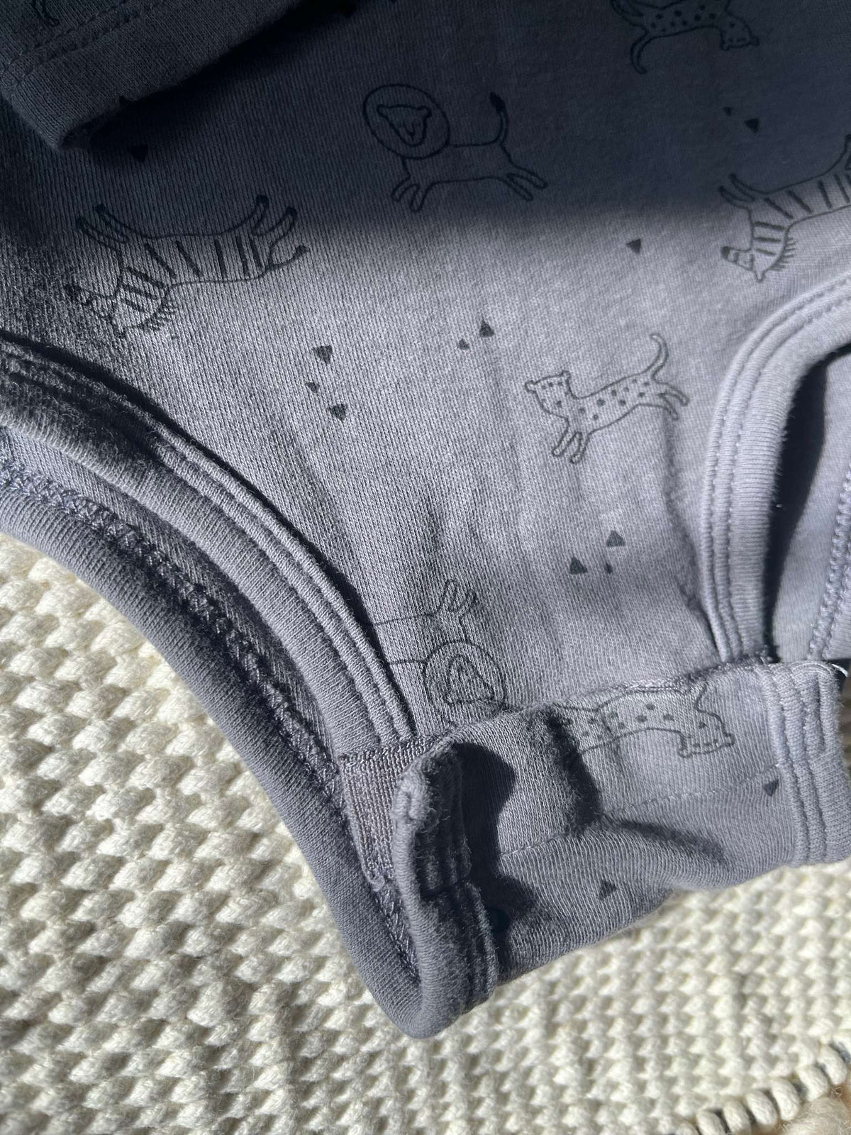 Pekkle Grey Animal Print Long Sleeve Onesie - Baby 18 months, Kids 18 Month (12-18M)