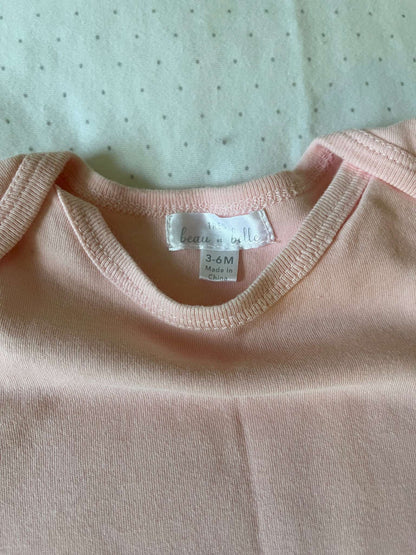 Baby Beau and Belle Soft Pink Onesie - Baby Girl 3-6 months, Kids 6 Month (3-6M)
