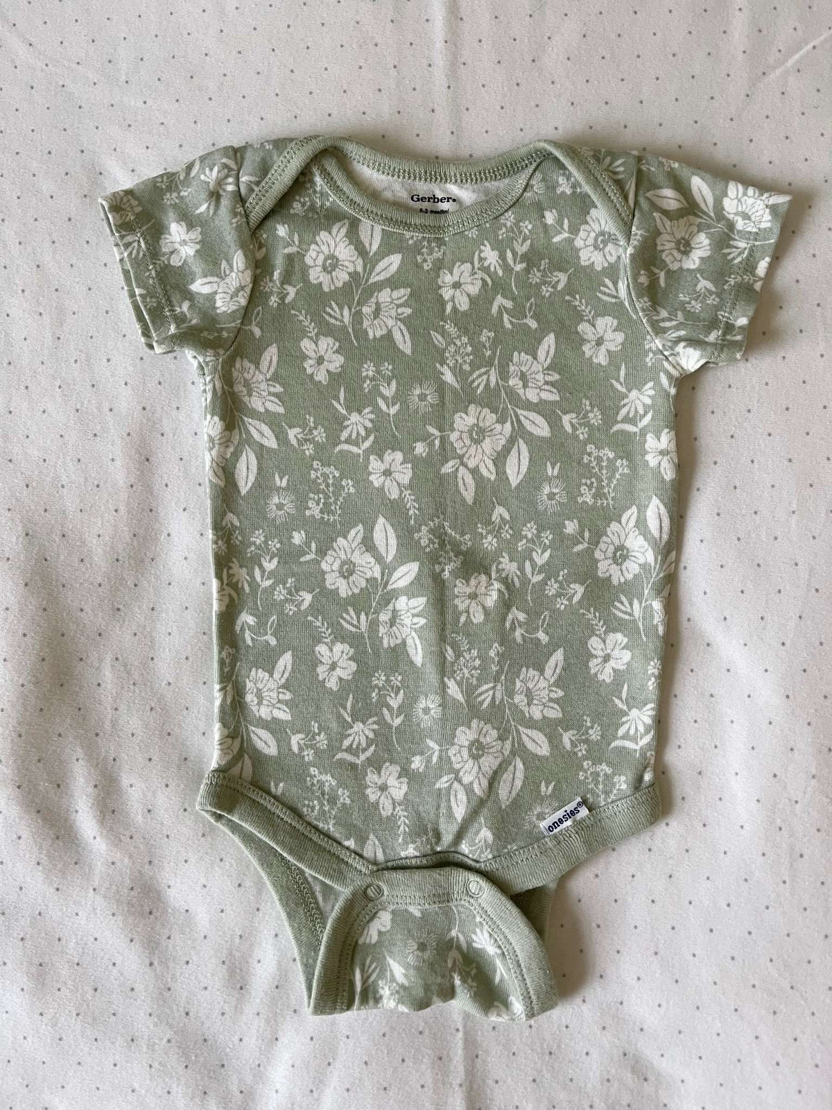 Gerber Baby Set of Two Floral Onesies - Baby Girl 0-3 months, Kids 3 Month (0-3M)
