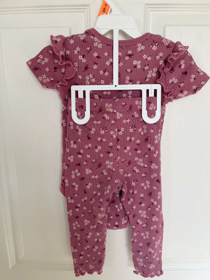 Pekkle Floral Print Two Piece Outfit - Baby Girl 12 months, Kids 12 Month (9-12M)