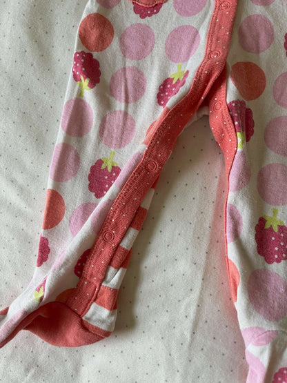Petit Lem Raspberry Onesie Pajamas - Baby Girl 6 months, Kids 6 Month (3-6M)