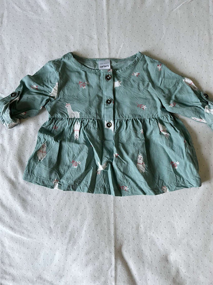 Carter's Llama Blouse - Baby Girl 9 months, Kids 9 Month (6-9M)