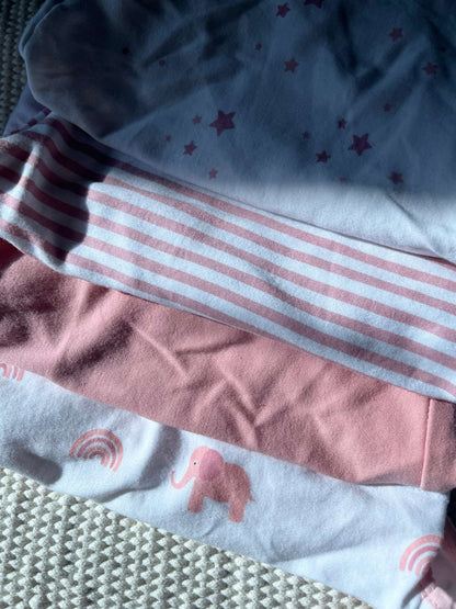 Mama Cheetah Pink Baby Swaddle Set of 4 - Size Small/Medium, 0-3 Months (Newborn)
