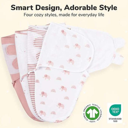 Mama Cheetah Pink Baby Swaddle Set of 4 - Size Small/Medium, 0-3 Months (Newborn)