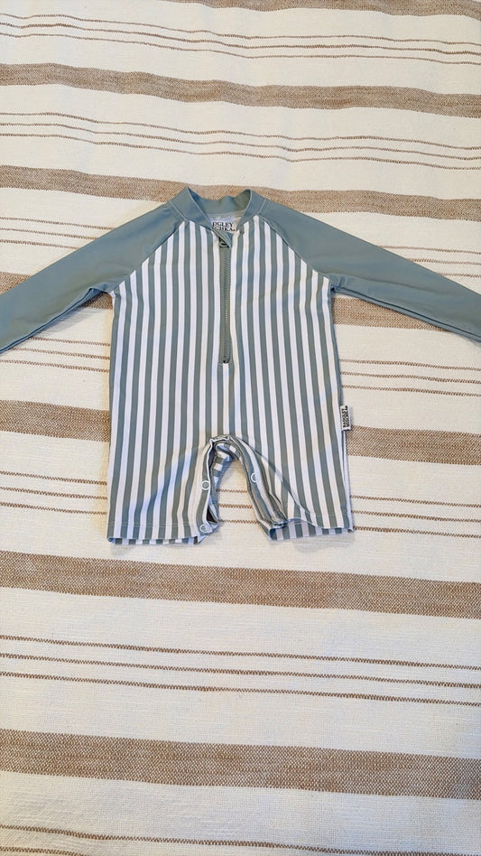 Striped long sleeve swimsuit , Kids 12 Month (9-12M)