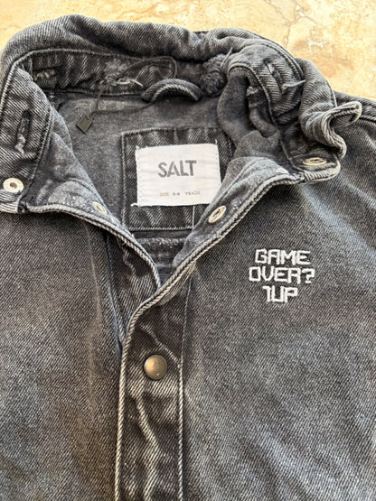 Salt Boys black denim jacket, Kids 6/6X