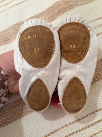 Toddler Girls Ballet Slippers White, Shoes 7.5 (Toddler:2-4yr)
