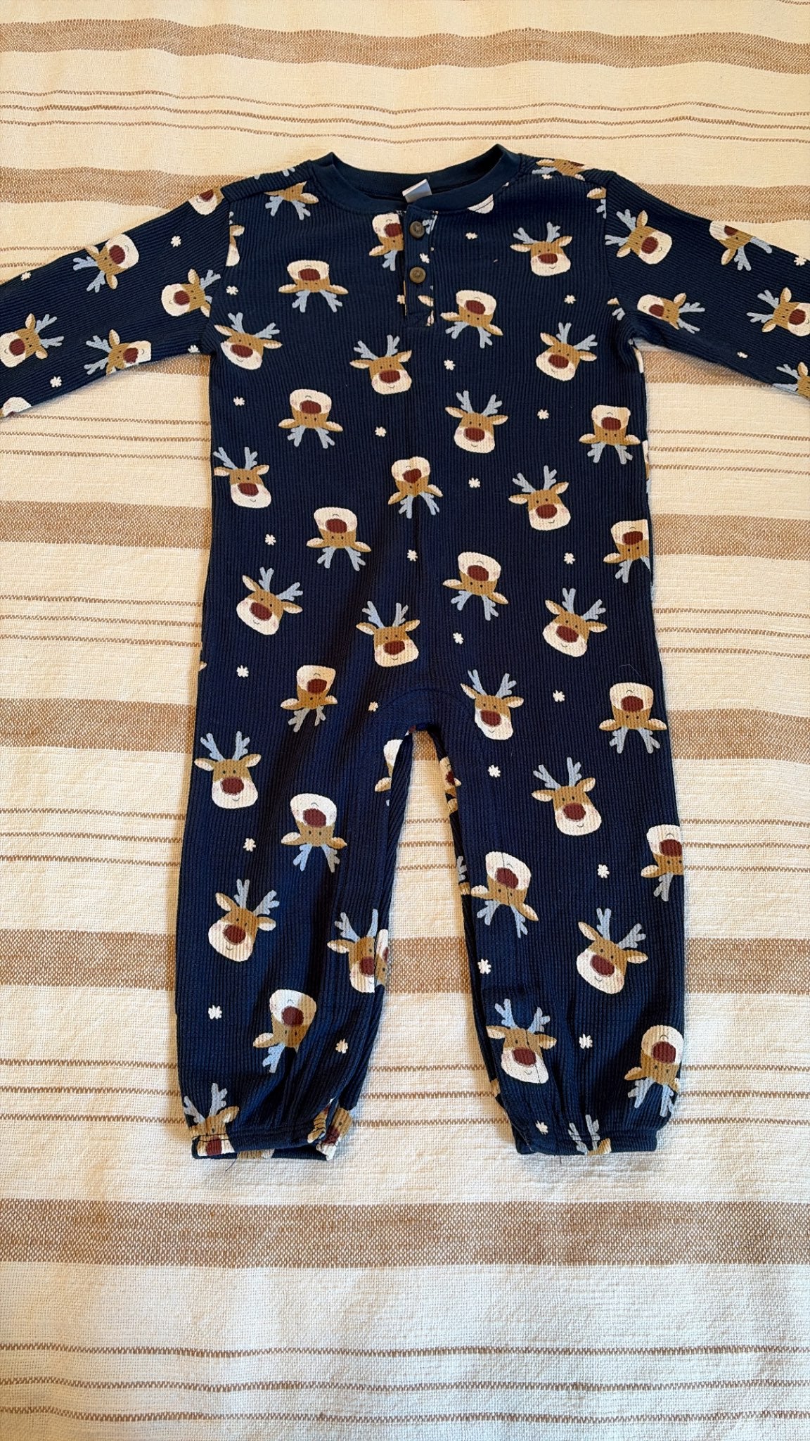 Navy reindeer romper , Kids 24 Month (18-24M)