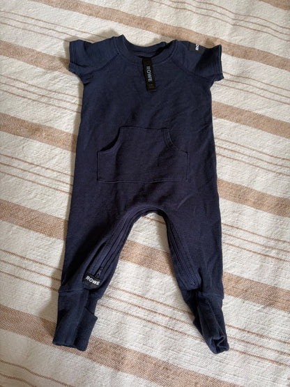 Rowe navy romper , Kids 6 Month (3-6M)