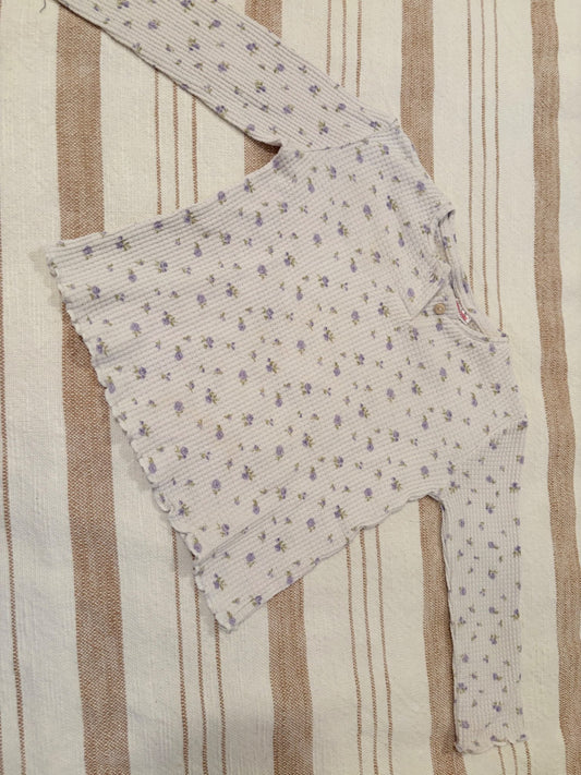 Zara purple floral longsleeve Henley , Kids 4/4T