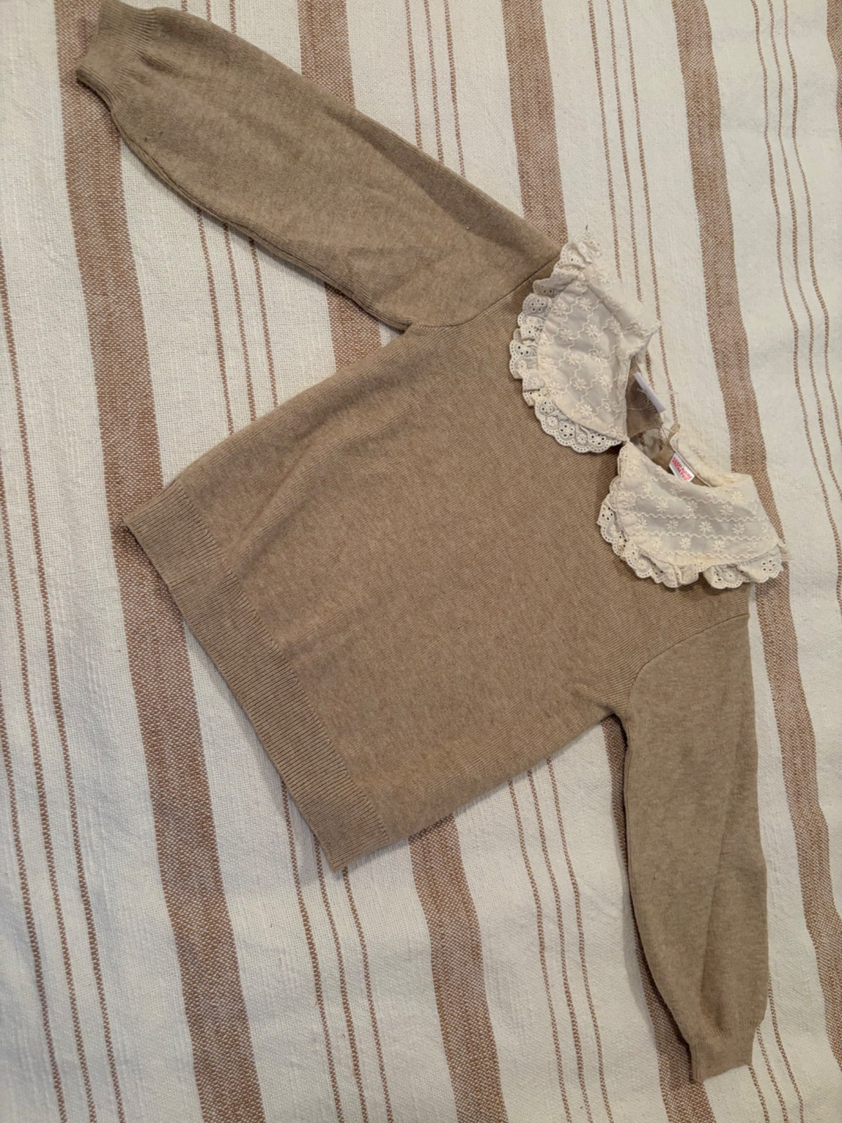 Zara soft knit Peter Pan collared sweater , Kids 4/4T