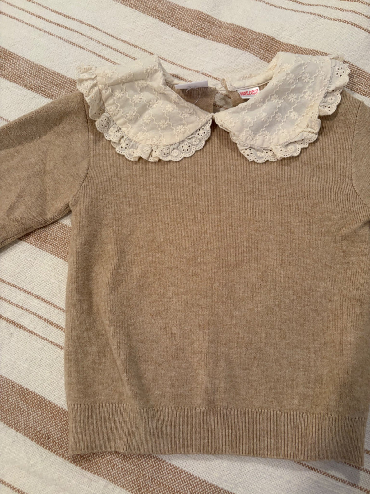 Zara soft knit Peter Pan collared sweater , Kids 4/4T