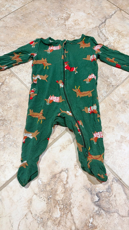 Carters Purely soft Christmas dachshunds  , Kids 3 Month (0-3M)