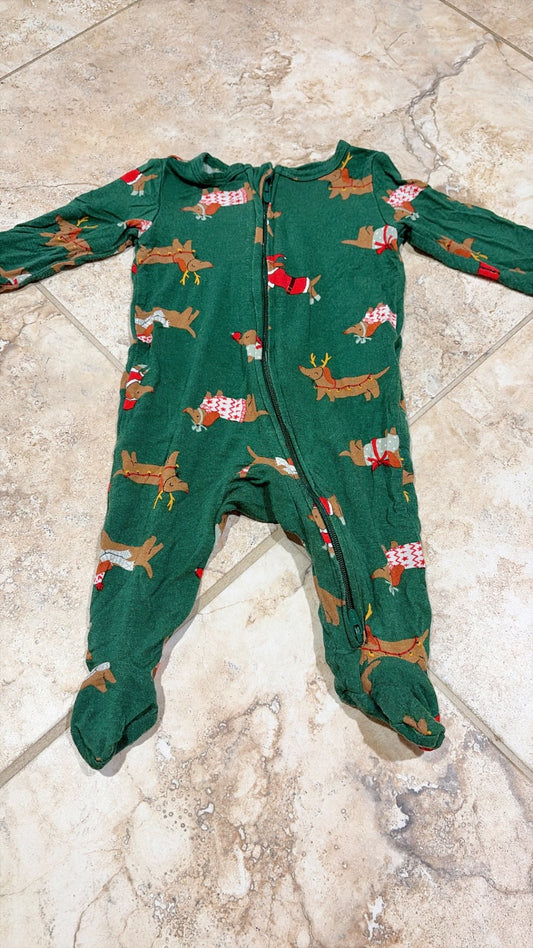 Carters Purely soft Christmas dachshunds  , Kids 3 Month (0-3M)