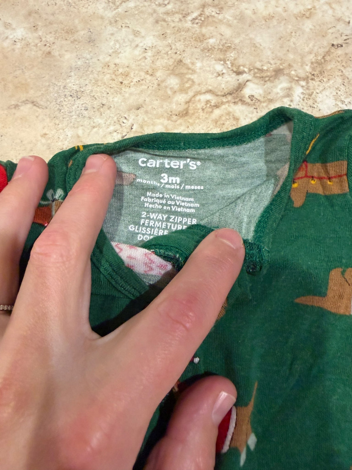 Carters Purely soft Christmas dachshunds  , Kids 3 Month (0-3M)